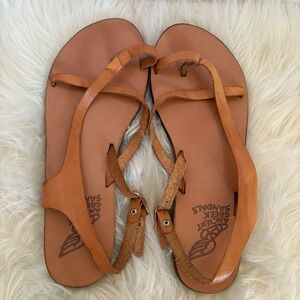 Ancient Greek Sandals Vachetta Leather Sandals Tan Size 40 US 10